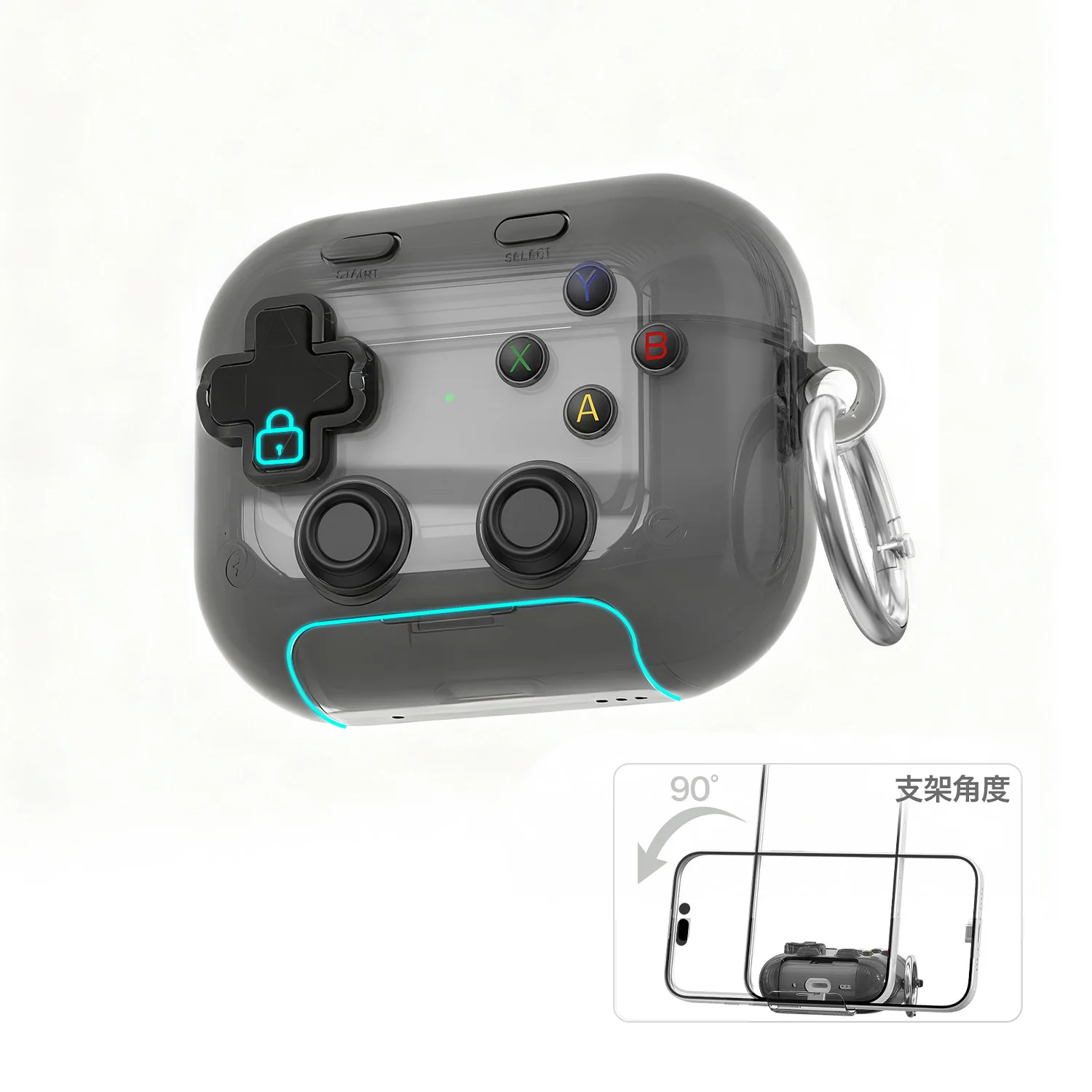 AirPods Pro 3/Pro2/4用ゲームコントローラー風保護ケース TPUスイッチ