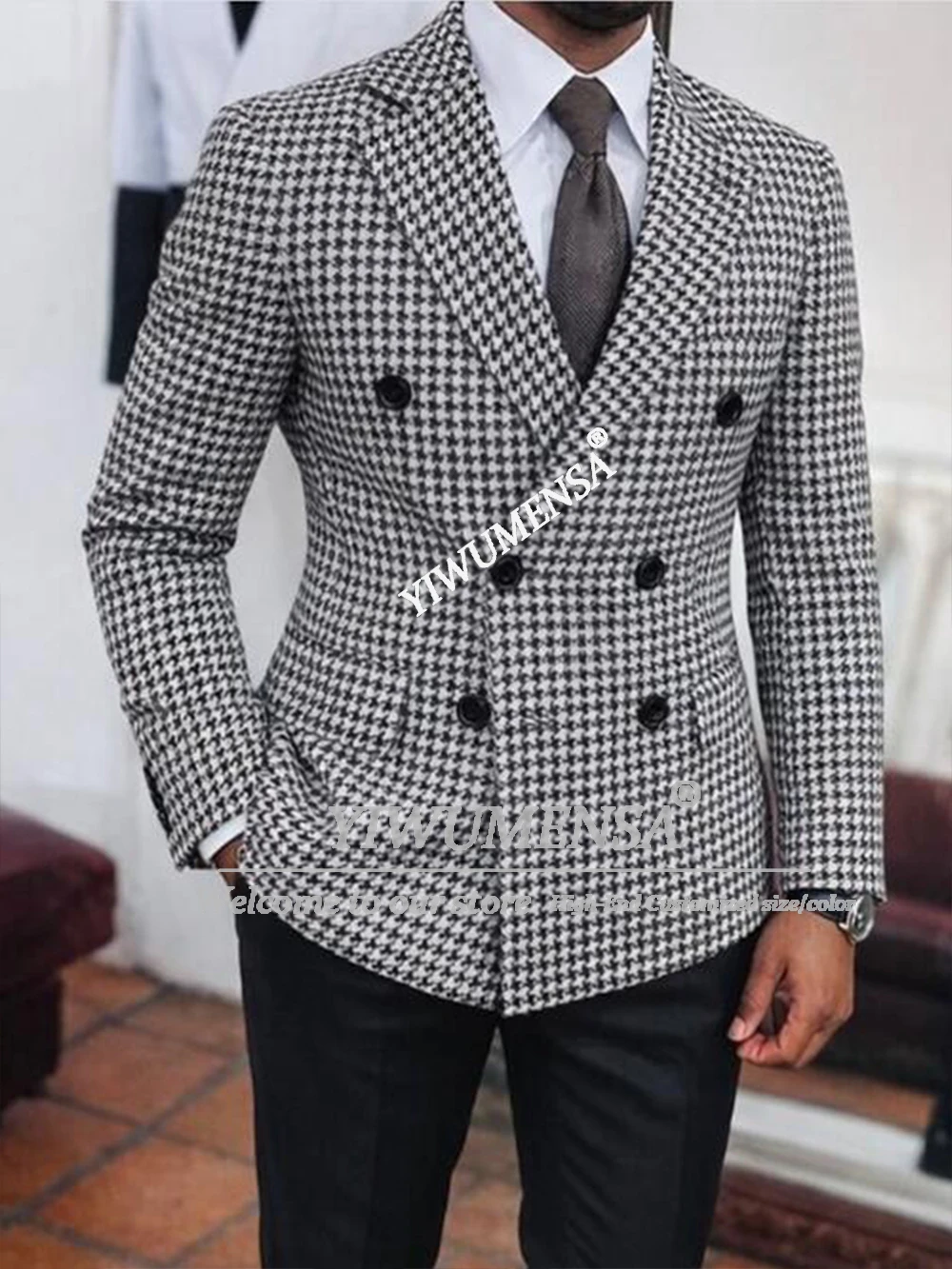 Classic Houndstooth Retro Suit - Men'S Grooming Jacket review and price