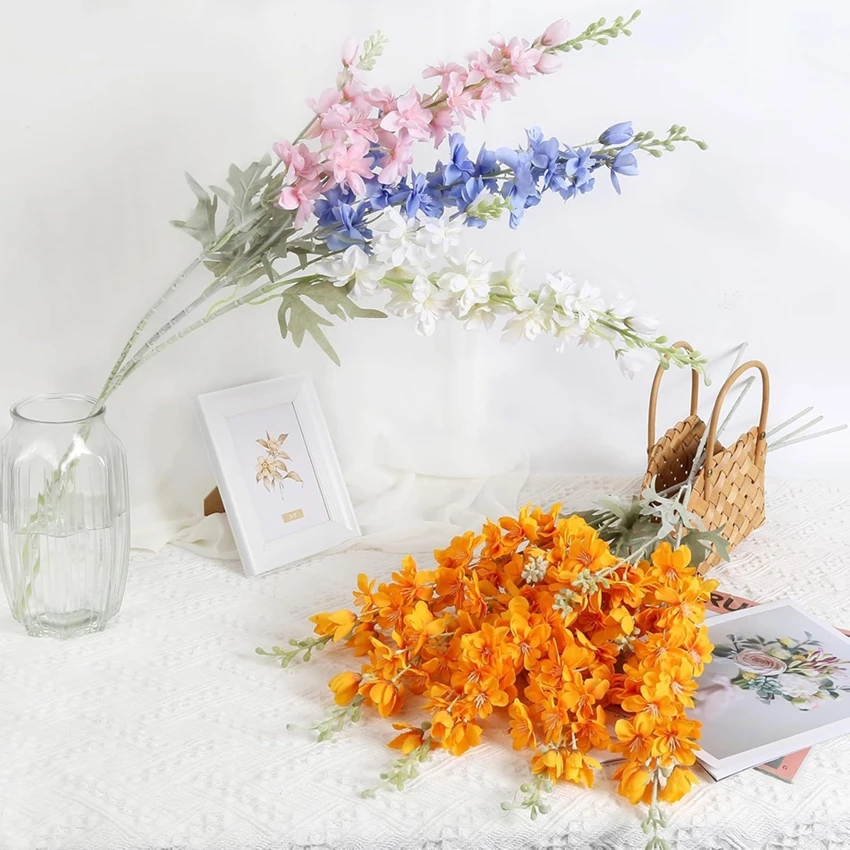 

85Cm Single Stem Artificial Delphinium Flowers Home Wedding Table Room Festival Decora Bouquet Outdoor Props Background Diy Gift