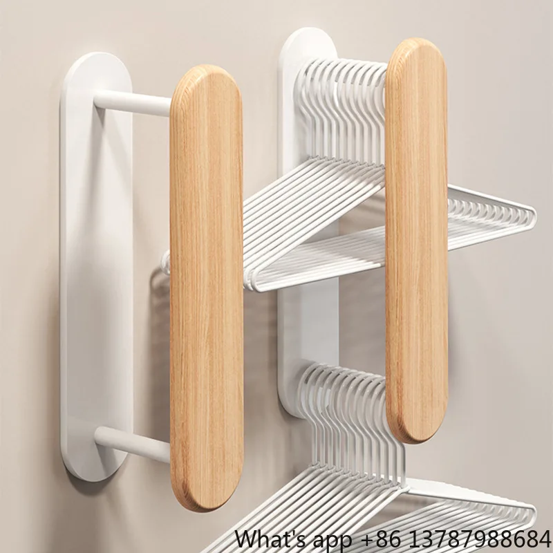 Solid Wood Drying Rack Storage Hanger Storage Artifact Free of Punching