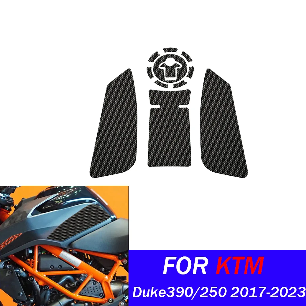 

Motorcycle Tank Traction Side Pad Gas Fuel Knee Grip Decal For KTM Duke 250 Duke 390 2017-2023 Duke 250 390 Model Sticker Parts