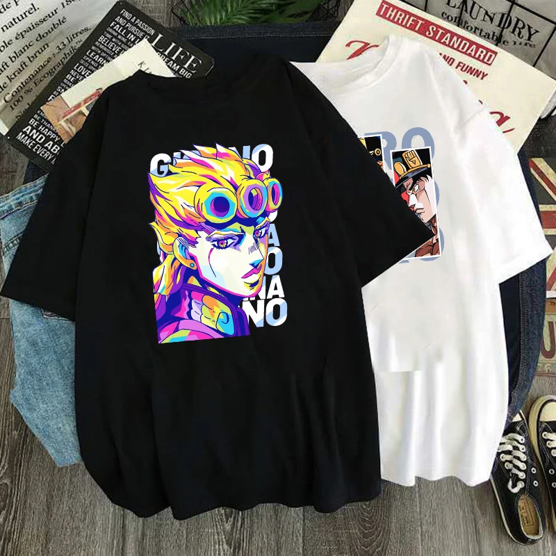 Anime Jojo Bizarre Adventure Tshirt Harajuku Japanese Manga Tops Women Men Fashion Casual Tee Oversized T-shirt Dropshipping