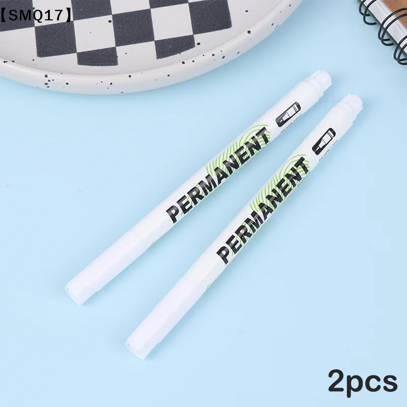 2Pcs 1.0mm White Permanent Marker Pens Deep Hole Marker For Wood Rock Plastic Leather Glass Stone Metal Art Marker【SMQ】