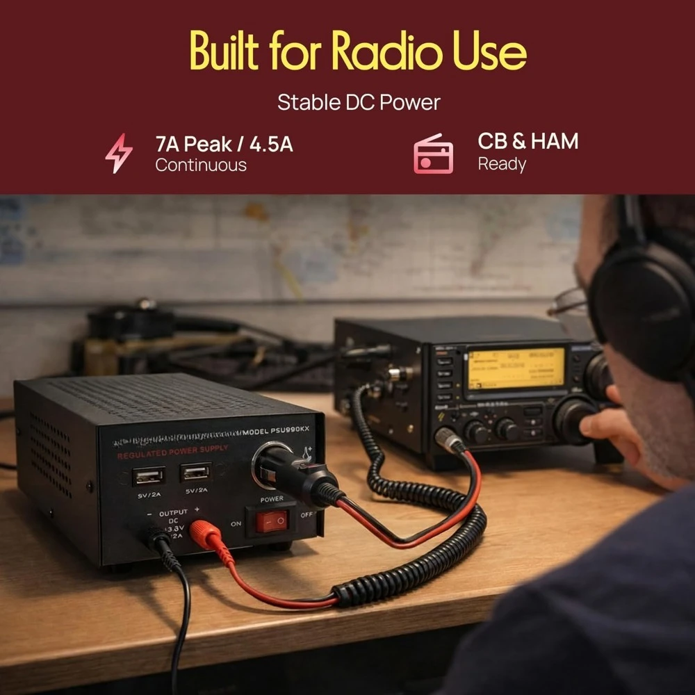 

Универсальный компактный лабораторный блок питания - 7 А, регулируемый, для домашней лаборатории, преобразователь AC/DC для CB-радио, радиолюбителей