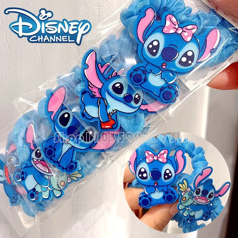 

Disney Cartoon Stitch Hair Rope Lilo & Stitch Acryl Hairpin Random Rubber Band Cute Girl Hair Accessories Little Girl's Gift