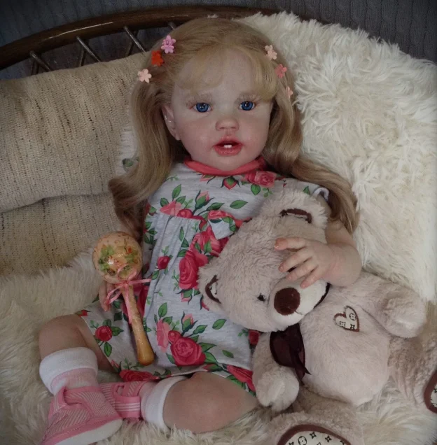 

EGO 24Inch Newborn Baby Toddler Doll Reborn Lottie Princess Girl Lifelike 3D Skin Art Doll with Hand Rooted Hair