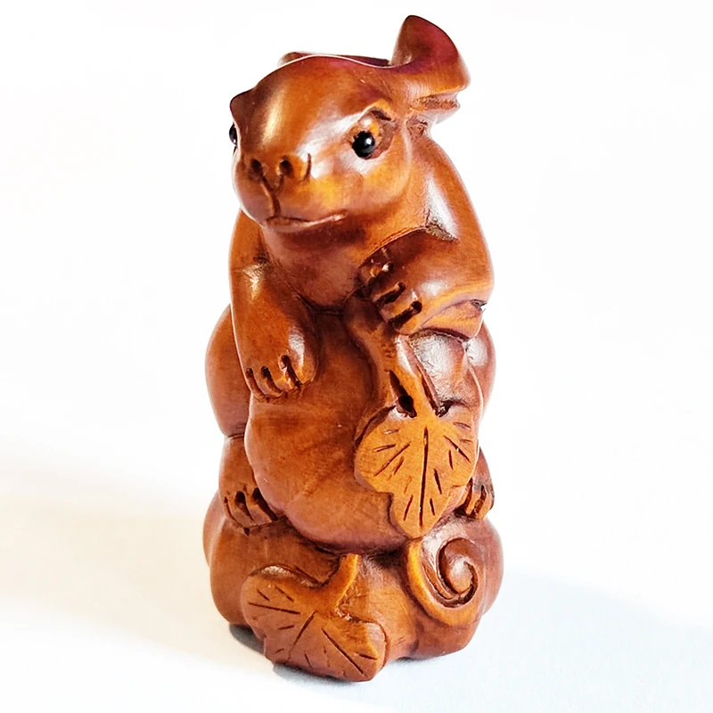 

Y8611 - 2 "ручная резьба, ящик, Netsuke-кролик с тыквой