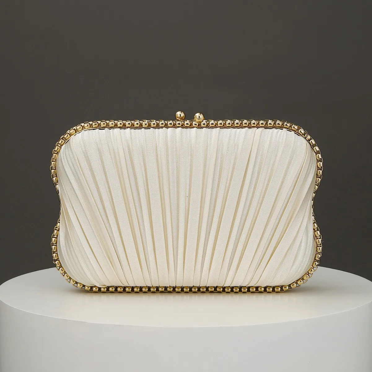 

retro dinner women's high-end clutch bag fashion evening bag pleated box bag