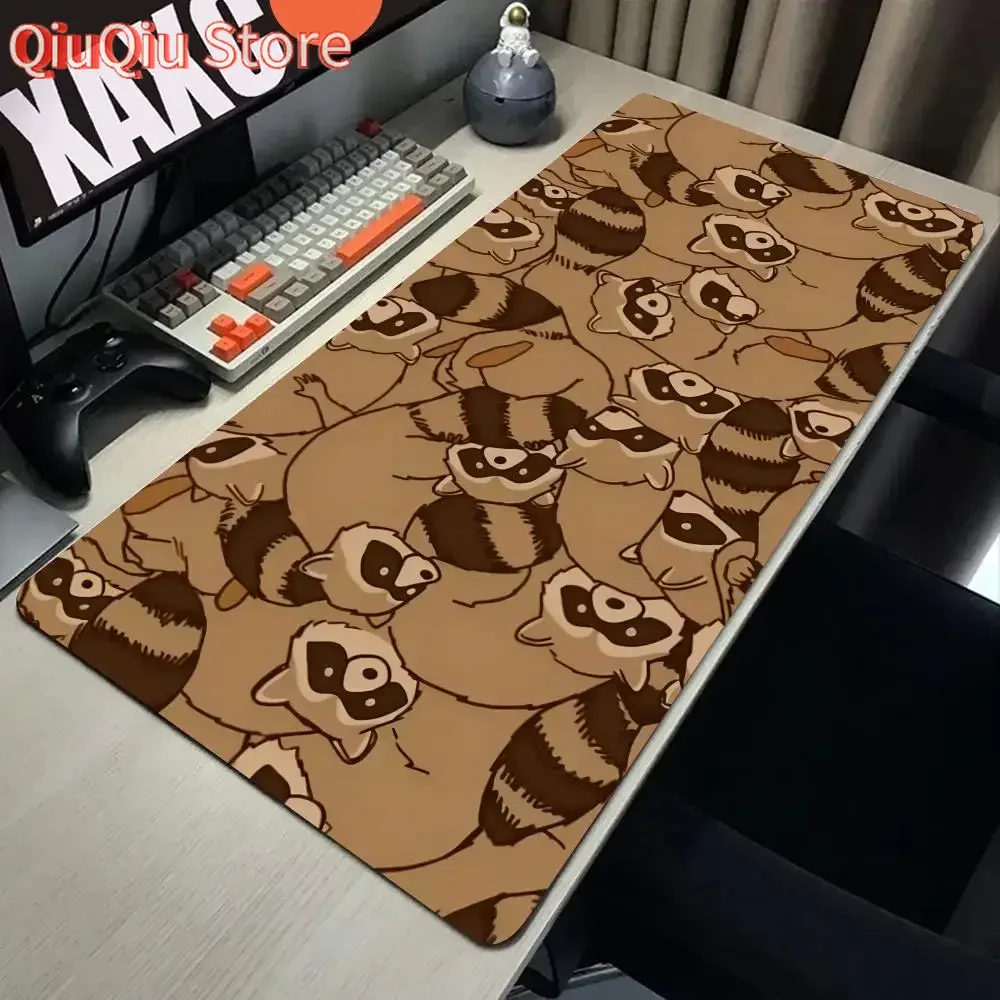 

Милый мультяшный коричневый енот коврик для мыши большой компьютерный офисный игровой настольный коврик XXL 90x40 резиновый нескользящий коврик для клавиатуры длинные настольные коврики
