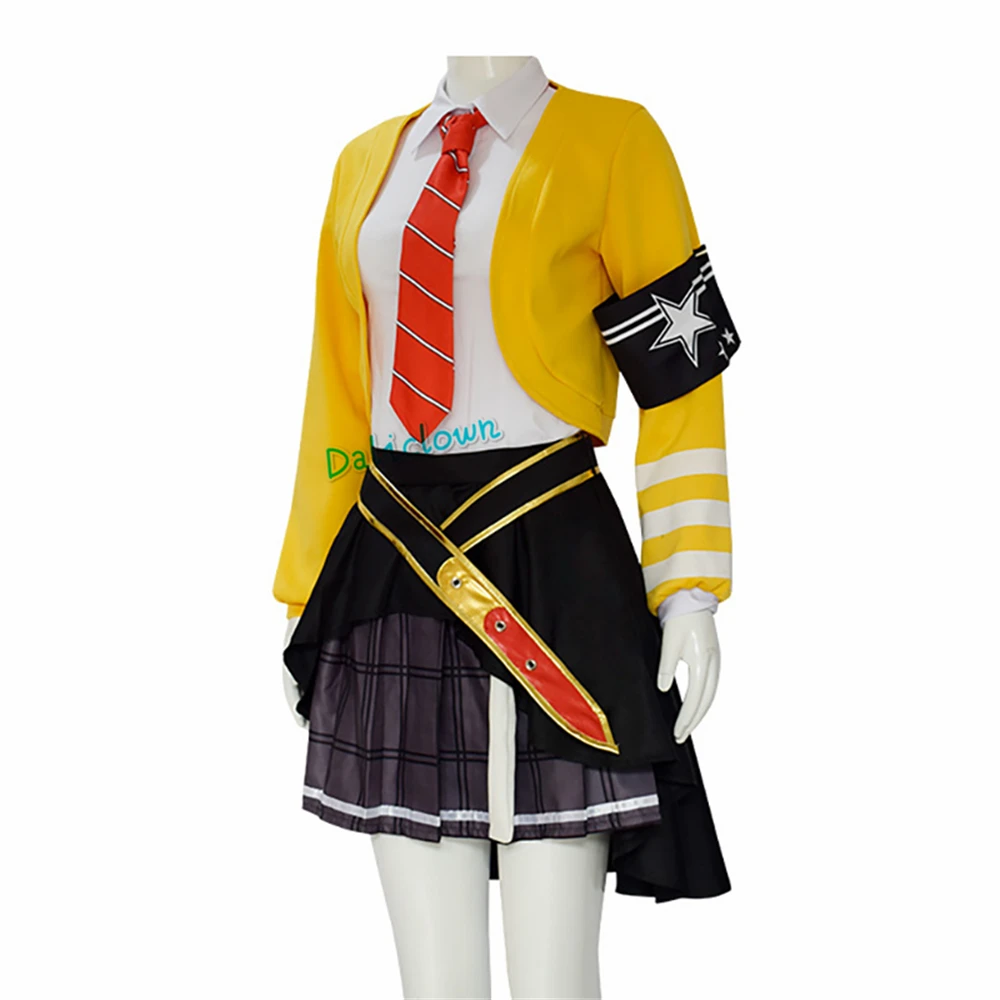 Robe Cosplay Saki Tenma pour Bol, Perruque et Chaussures, Tenue de Jeu, Costume d'Halloween, Uniforme de Scène Coloré, Projet Anime Sekai