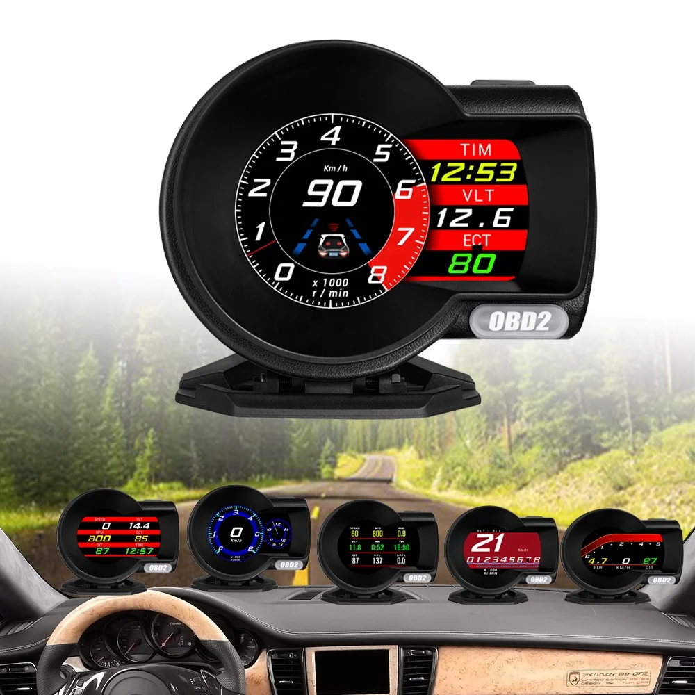

Hot Sale Fuel Head up Display 4 Inch High Definition LCD New Version F8 Pro Car Digital Speed Altitude Auto Meter