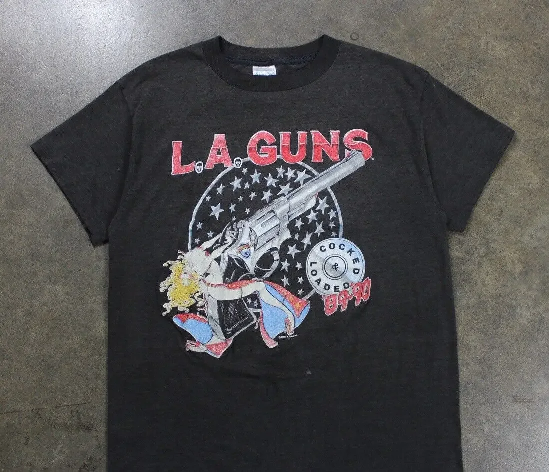 Vintage 1989 L.A. Guns Cocked and loaded crew tour t-shirt