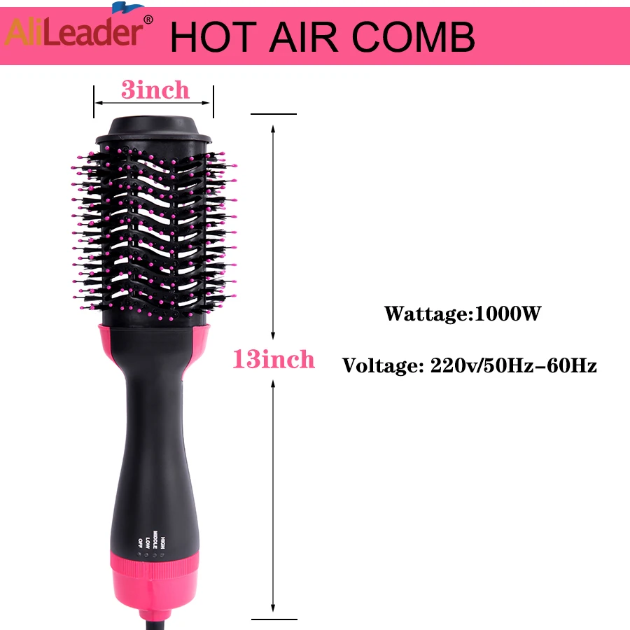 Women Hair Dryer Brush Hair Dryer Straightener Curler Massager 4 In 1 Rapid Warming One Step Volumizer Hot-Air Hair Brushes