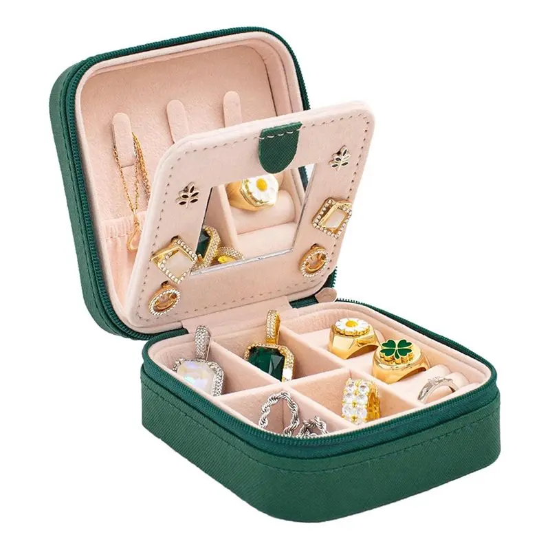 【الوانس】هدية للفتيات والنساء، حقيبة مجوهرات للسفر، صندوق مجوهرات منظم، صندوق صغير مع مرآة #1