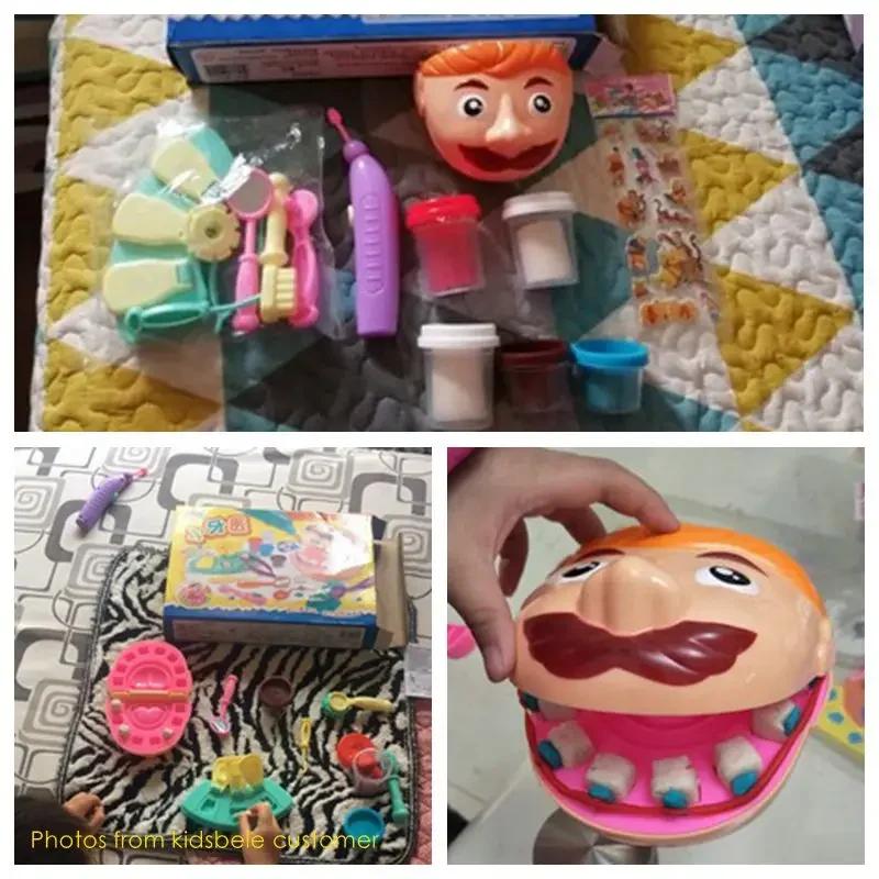 Kolorowa glina 3D dentysta formy zestaw narzędzi do kreatywnego gry w zarządku fajne zabawki edukacja dla dzieci nauka wyobraźni prezenty rozwojowe