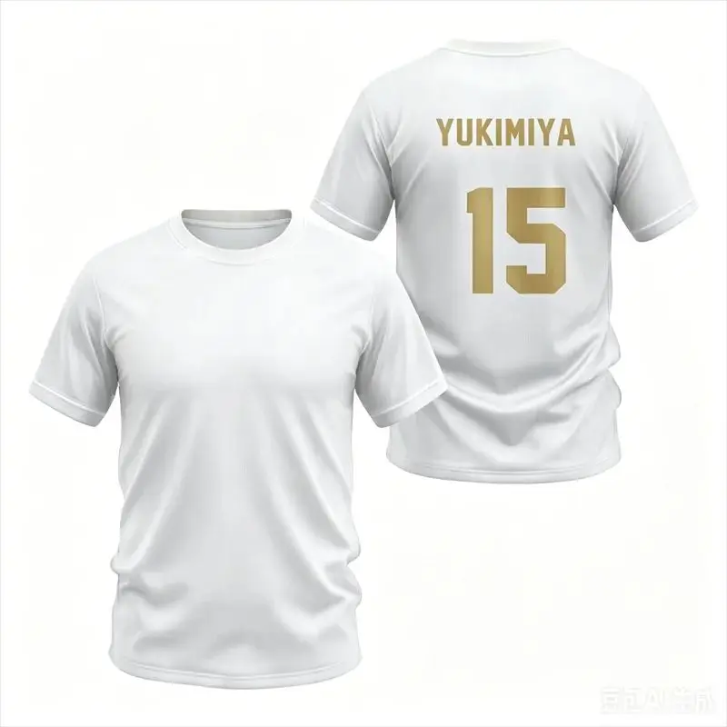 Y2K Camiseta Style 3D All Over Print Minimal Gold Line T-shirt Unisex White Solid Color Casual Summer Tops