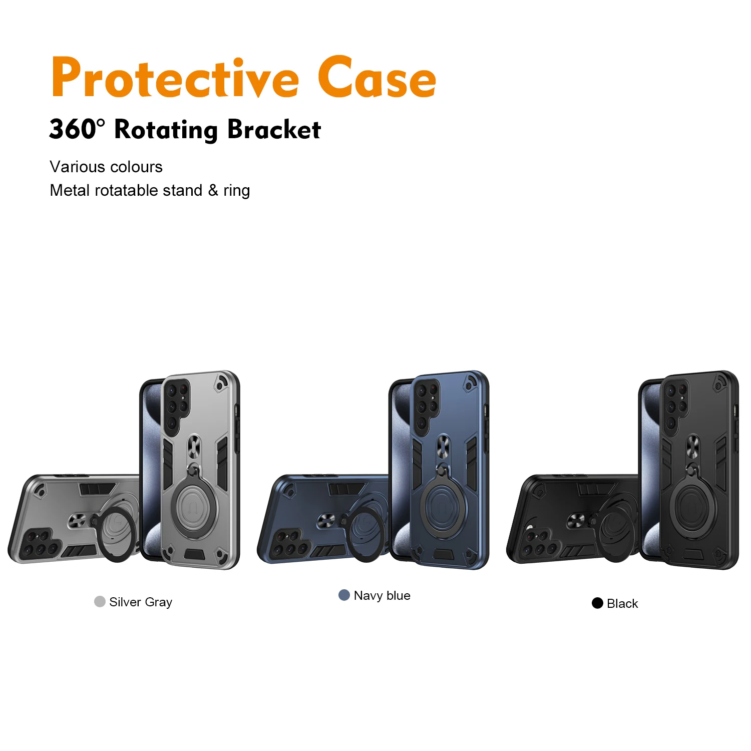 

Case for Samsung Galaxy S25 Ultra Plus 5G S25+ Car Magnetic Ring Holder Silicone Hard Armor Phone Cover SamsungGalaxyS25+Ultra