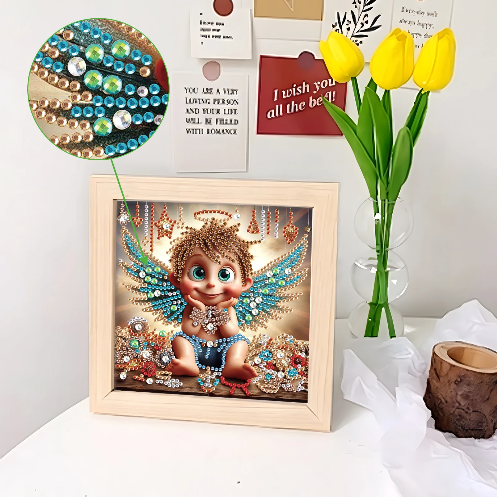 Angel Special Shape Diamond Art Painting Kit for Adult Beginner,Crystal Diamond Special Shape Kit for Home Wall Decoration Gift view 4