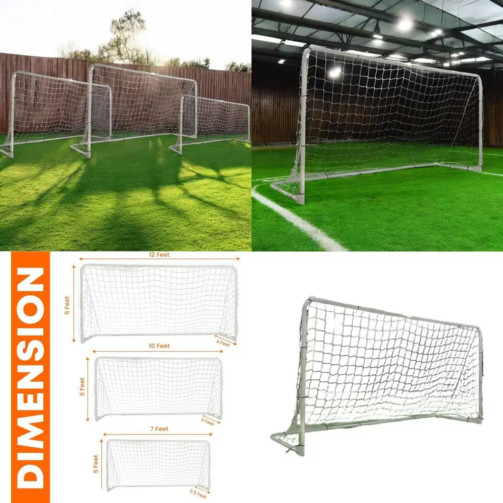 

Portable Steel Soccer Goals - 3 Sizes for Solo or Team Training, Lightweight & Easy to Carry