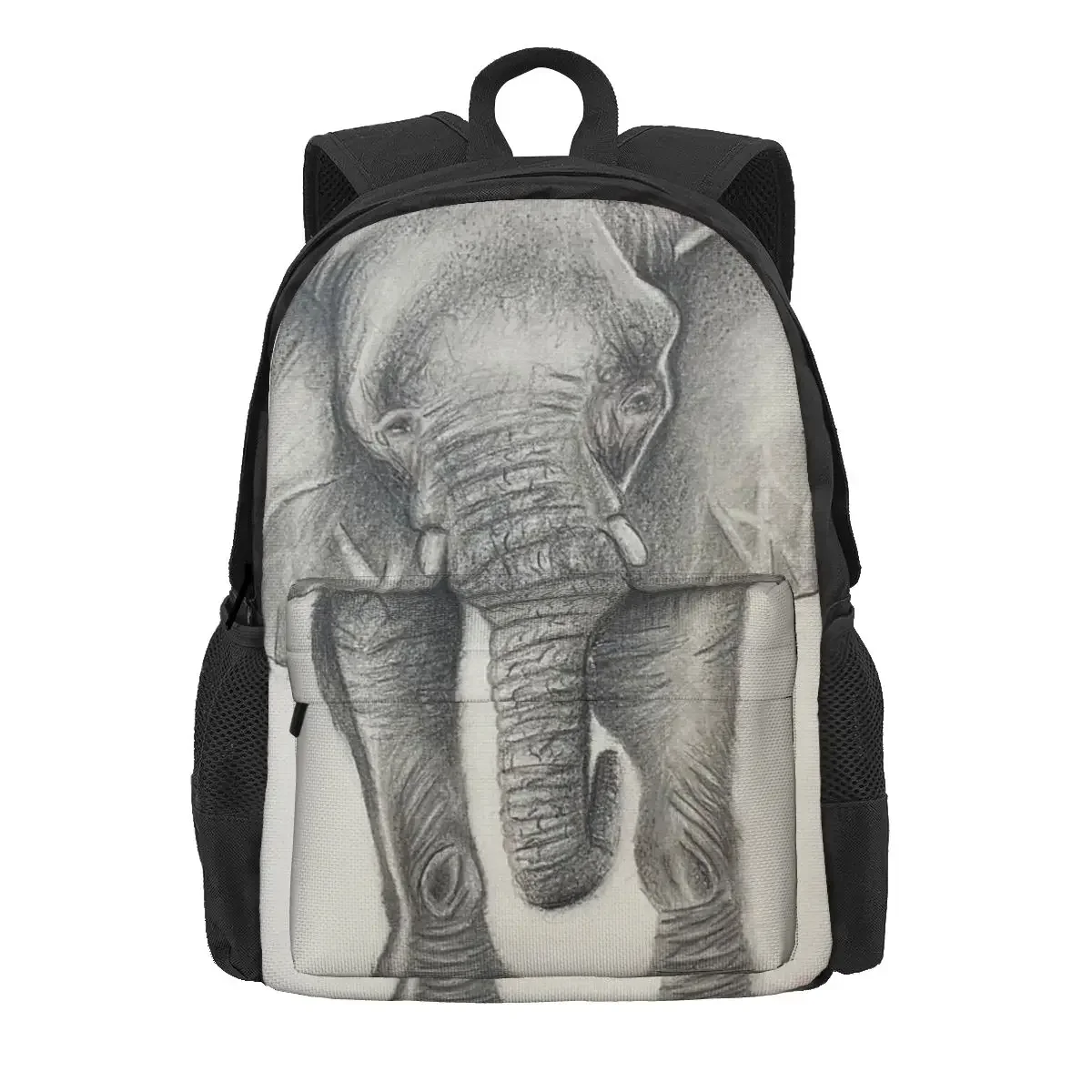 

Black And White Elephant Backpacks Boys Girls Bookbag Students School Bags Cartoon Kids Rucksack Laptop Rucksack Shoulder Bag