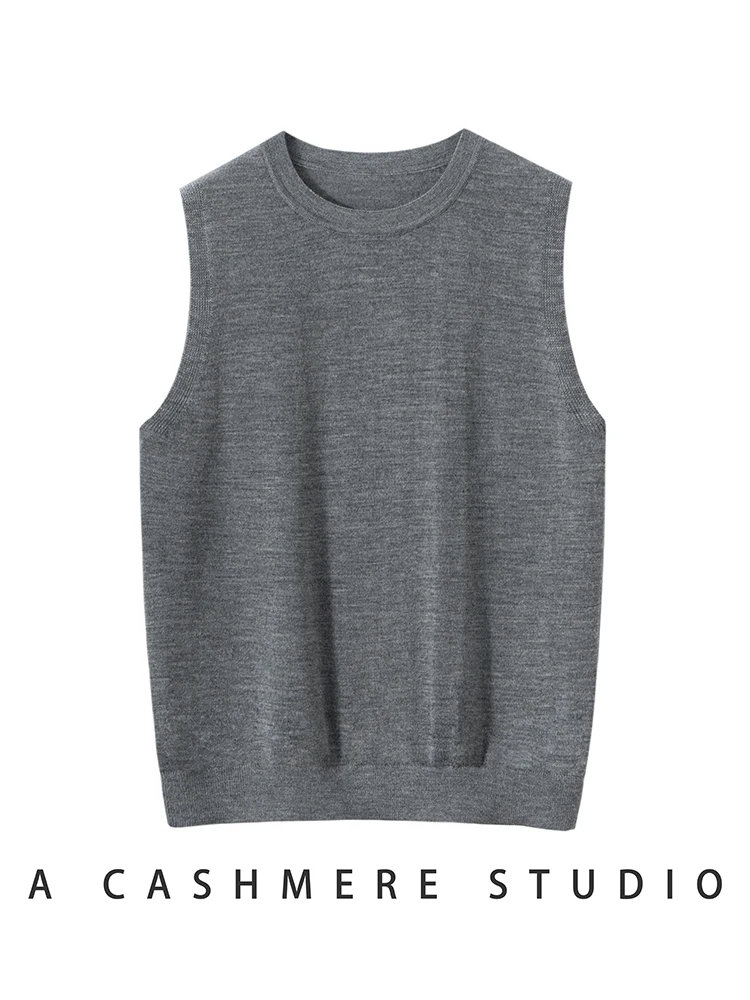 Gilet tricoté en laine pour femmes, coupe ample, rond, Base Ne Svel, vêtements intérieurs irt, décontracté, confortable, coréen, été 2025