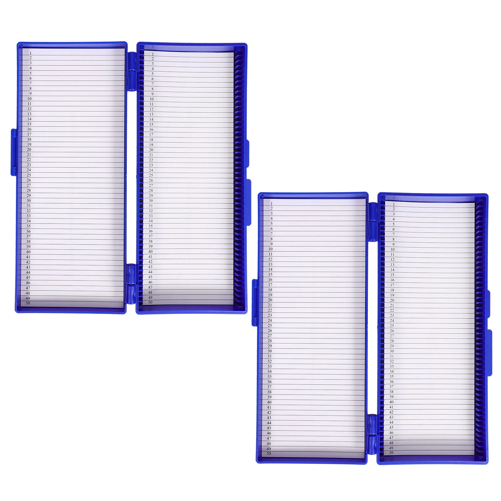 2Pcs Slide Storage Box Small Microscope Slide Case for Pathology Labs 50-Pcs Capacity Numbered Positions Content Sheet