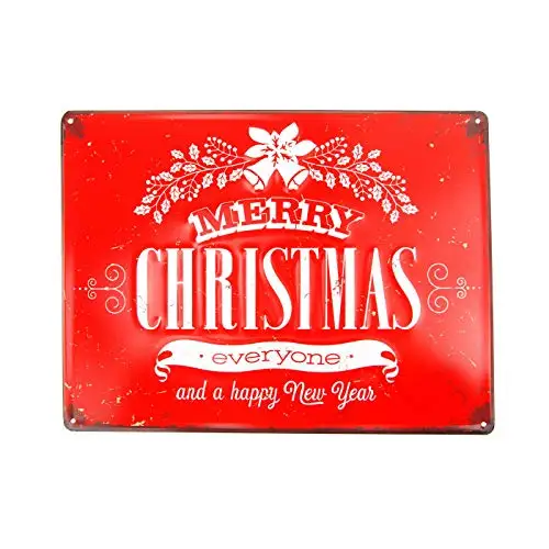 Vintage-Stil Metall Rechteck Frohe Weihnachten Schild Metallschild