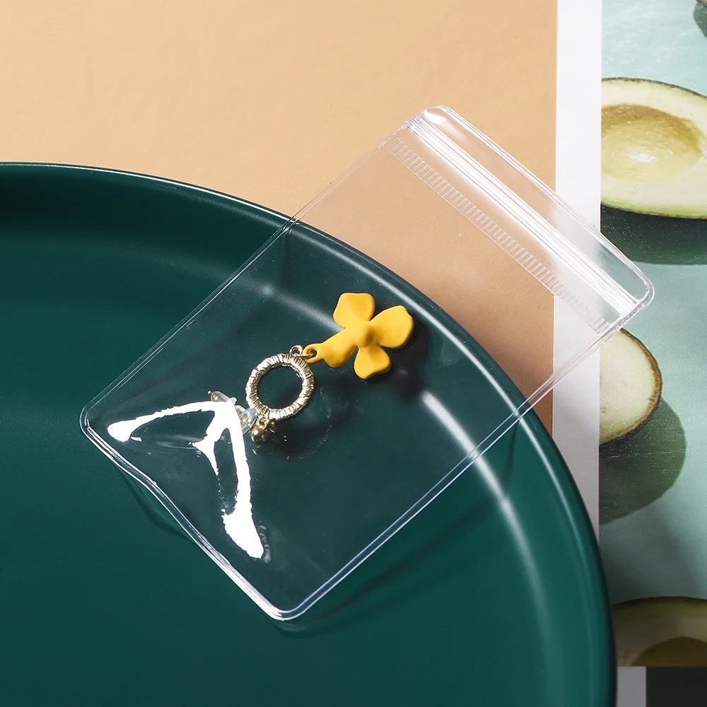 20-50 قطعة بولي كلوريد الفينيل أكياس المجوهرات الشفافة البريدي حقيبة التخزين لقلادة القرط مجوهرات المضادة للأكسدة عرض أكياس التعبئة والتغليف #3