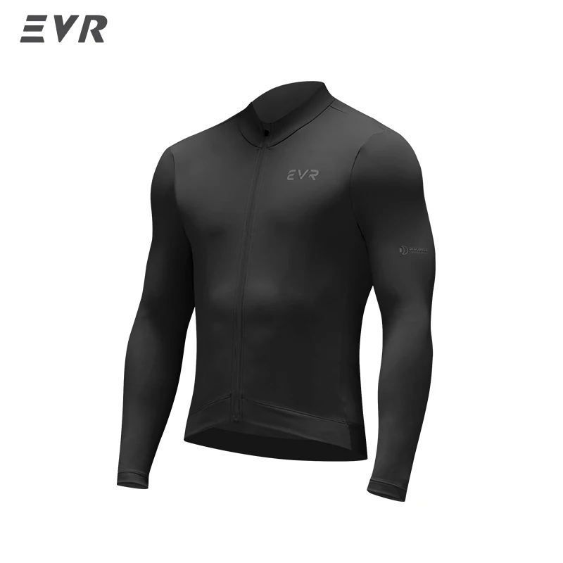 EVR heren winterfietsshirt met lange mouwen, fleece, thermisch, warm, sneldrogend, ademend, geschikt voor racefietsen en mountainbikes.