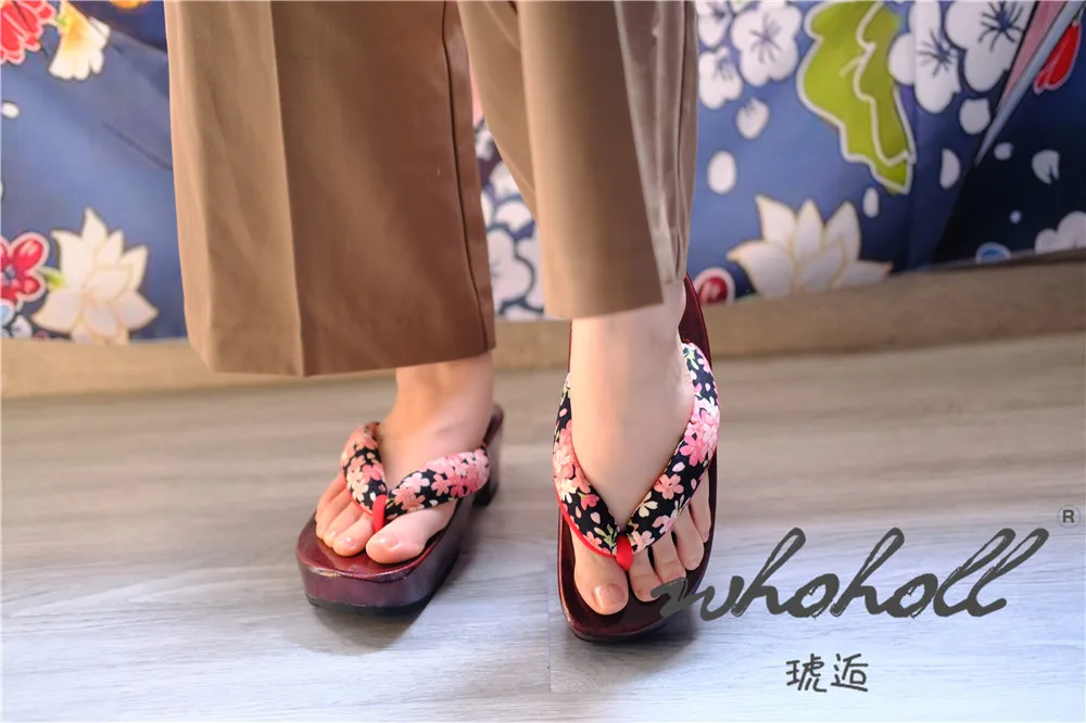 Cosplay Keilsandalen für Damen, japanische Geta Anime Cosplay Schuhe, Holzsohlen-Flip-Flops, japanische Geta Clogs Hausschuhe – Detail 21