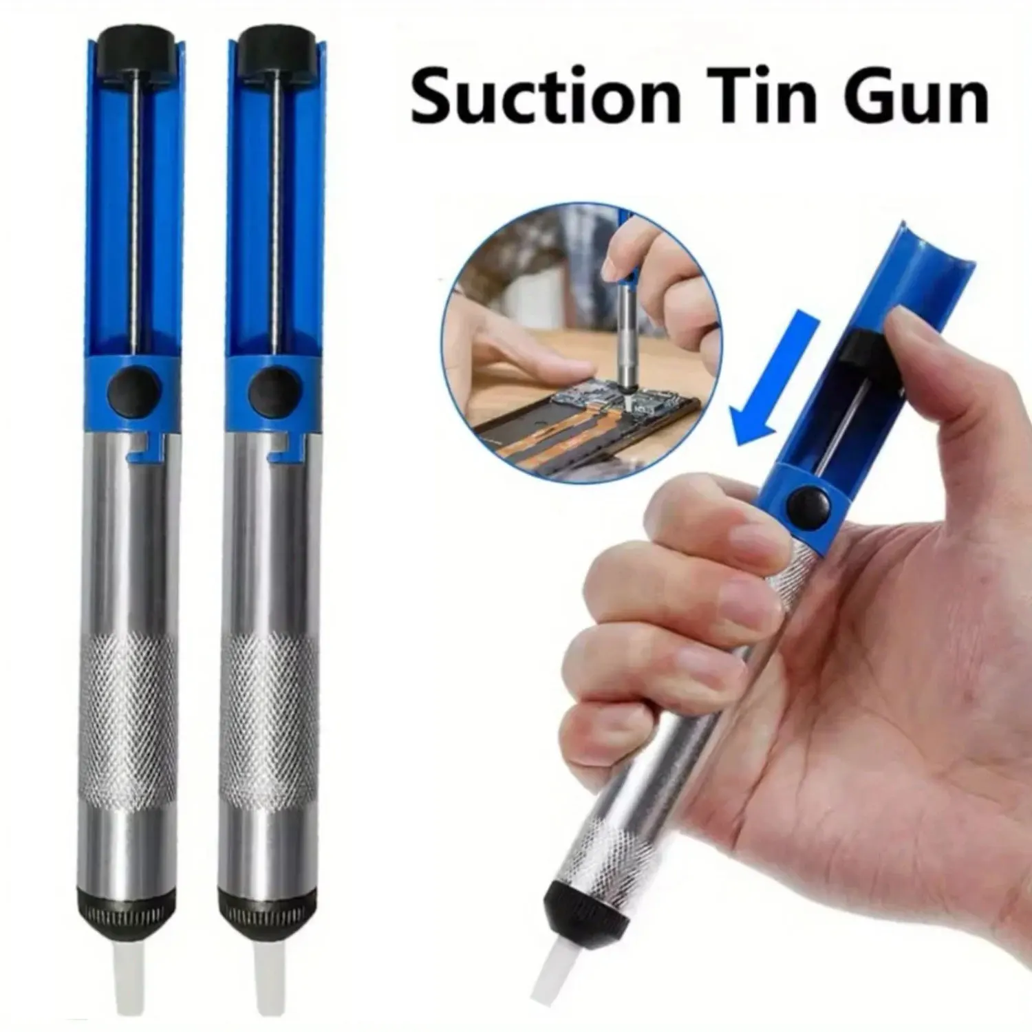 

2/1pc Aluminum Metal Desoldering Pump Suction Tin Gun Soldering Sucker Pen Removal Vacuum Desoldering Pump Tool