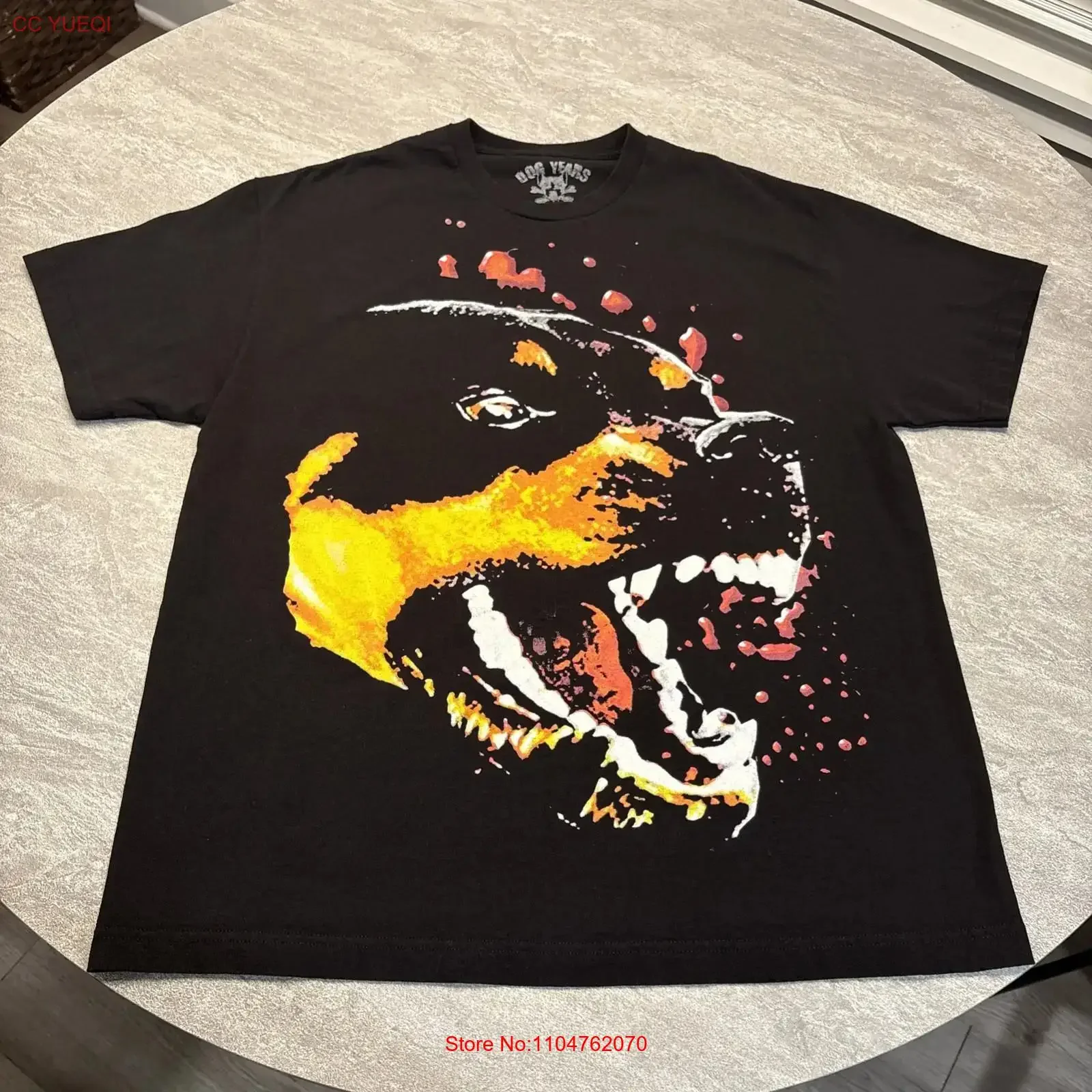 Camiseta Dog Years Adulto XL Rottweiler ZillaKami Boy Skate Rap City Morgue vintage com estampa lavada streetwear casual respirável
