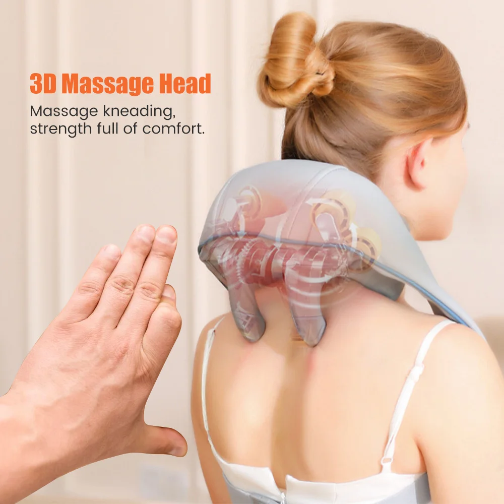 Wireless Neck And Shoulder Kneading Massage Pillow Electric Neck And Back Massager Trapezius Neck Cervical Back Massage Shawl