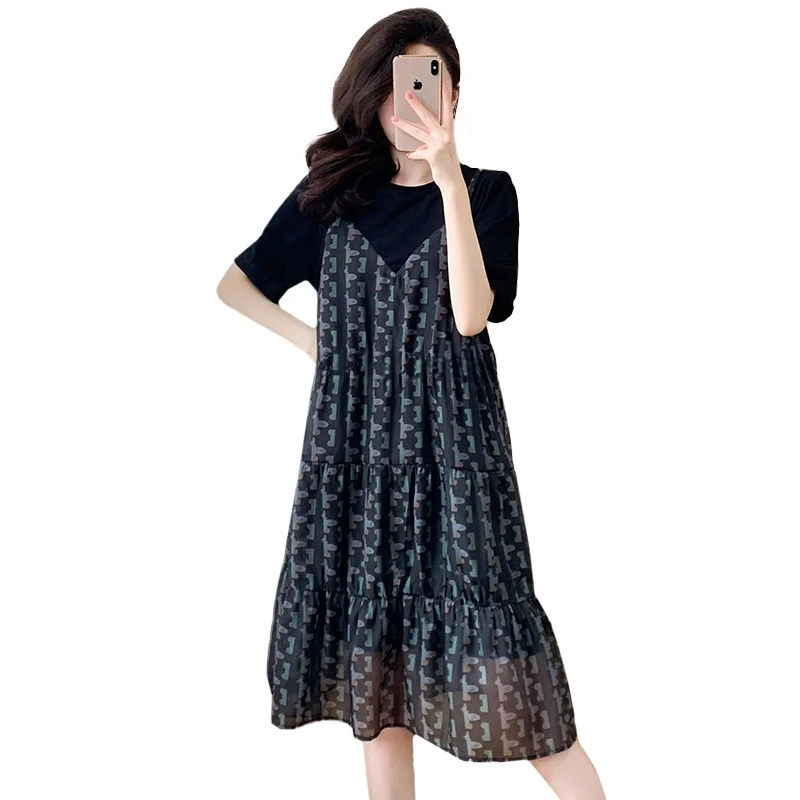 เสื้อยืดแฟชั่นฤดูร้อนไซส์ใหญ่ ดีไซน์ใหม่ แต่งลูกไม้ชายเสื้อ หรือ คอกลม สีสันสไตล์เกาหลี เหมาะสำหรับใส่ทำงาน