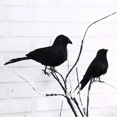 Black Crow Animal Model Bird Decoration For Party Raven Prop Scary Supplies Halloween decorations for home 18*10CM