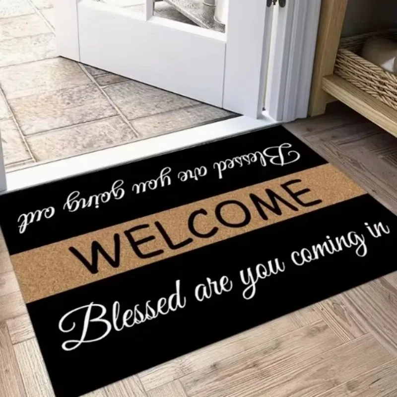 VIKAMA Minimalist English Slogan Doormat for Entryways, Hallways, and Balconies—Noise-Reducing and Machine-Washable, Home Decor