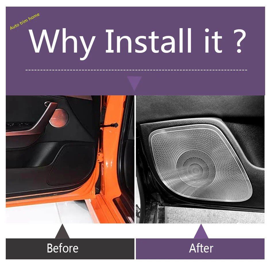 

LHD RHD For KIA Stinger 2018 2019 2020 2021 2022 Interior 4 Door Audio Speaker Loudspeaker Frame horn Decoration Cover Trim
