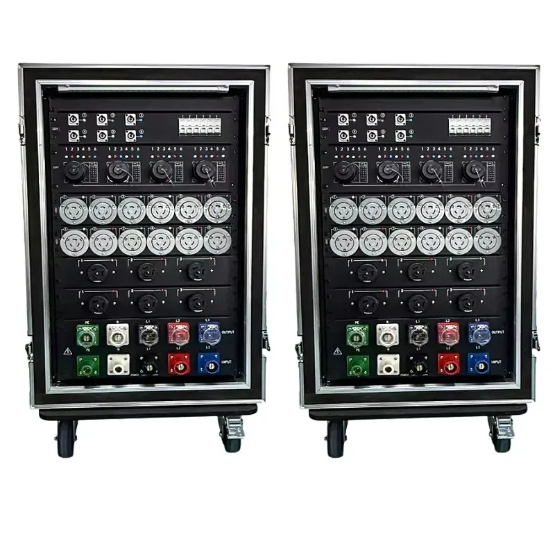 Customize 18U Portable Power Distributors 3 Phase 48-Way Power Distribution Equipment Stage Electrical Boxes(inquiry ship fee