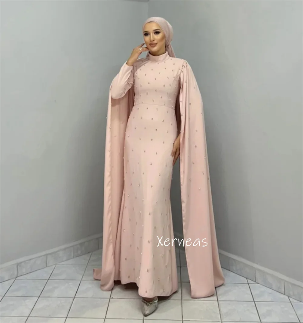 Customized Jersey Sparkle High Collar Mermaid Long Dresses Bespoke Occasion Woman Elegant Party Wedding Evening Gown Classic