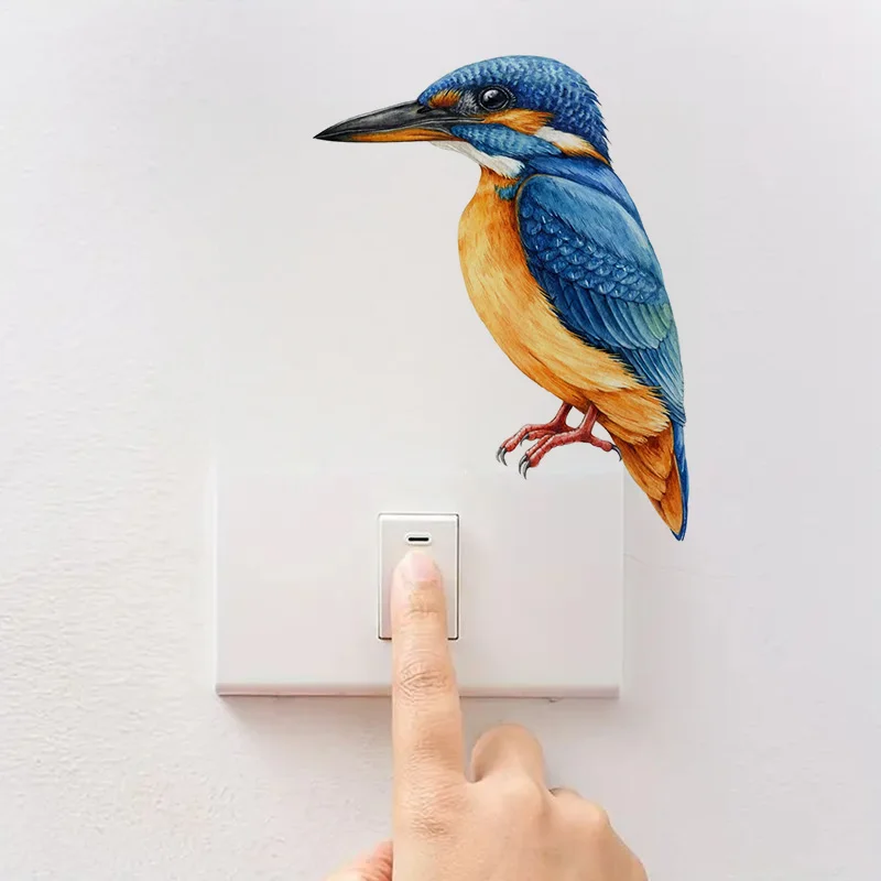 1pc Kingfisher Bird Sticker, Water-proof Home Wall Decal, Used for Wall, Bathroom, Cabinet, Door,Toilet, Car, Laptop