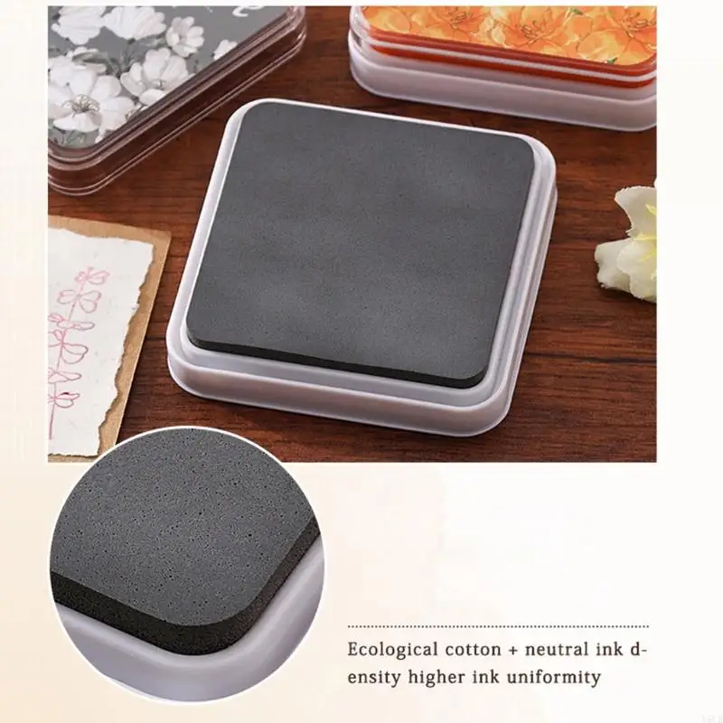 Y5LB Reusable Stamp Pad for Office Use Crafting Featuring Safe Cotton and Lightweight Portable Design 7.7x7.7cm Pad
