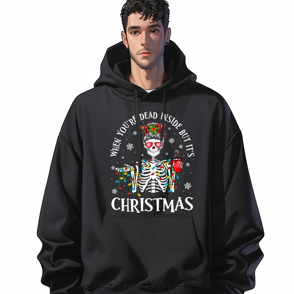 Luces navideñas cuando estás muerto por dentro pero es Camisetas gráficas navideñas Harajuku Camisetas Hombre Impresión