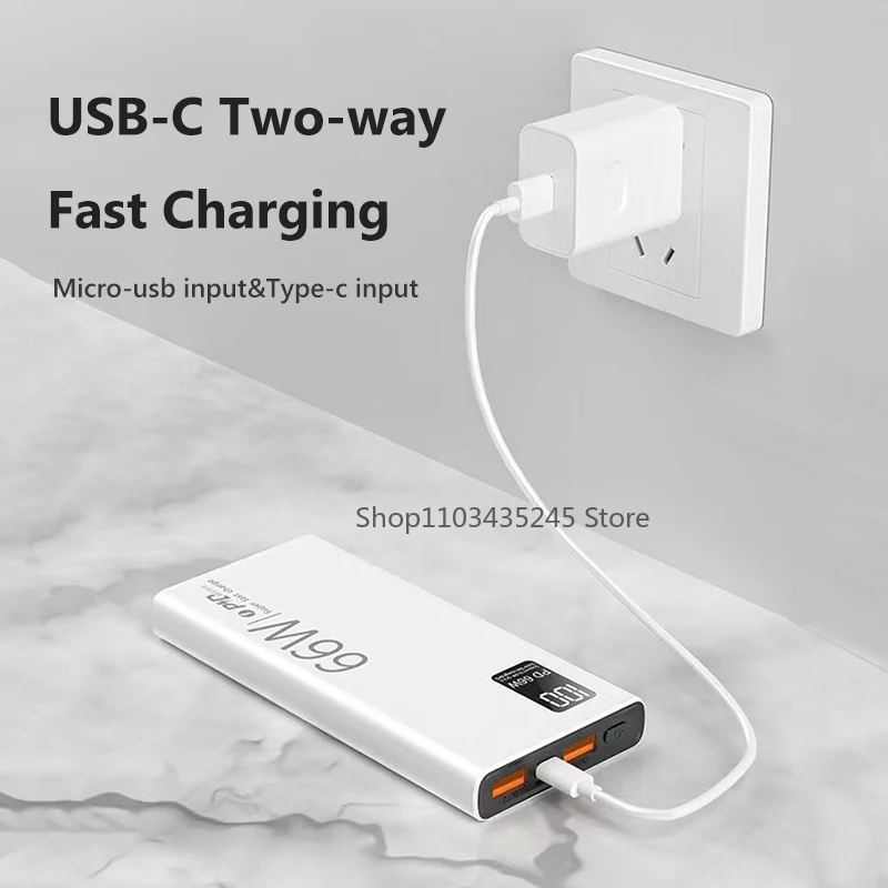 باور بانك 80000 مللي أمبير في الساعة 66 وات شحن سريع للغاية لهاتف آيفون 16 15 برو هواوي وشاومي وسامسونج PD 20 وات شاحن بطارية خارجي باور بانك