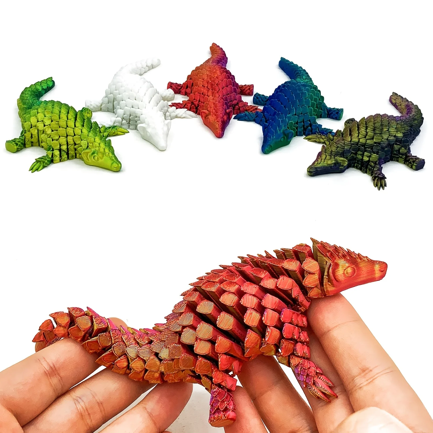 3D printing gradient colors, cute scales, multi pangolin, multi-color gradient key, flexible and movable Christmas gift
