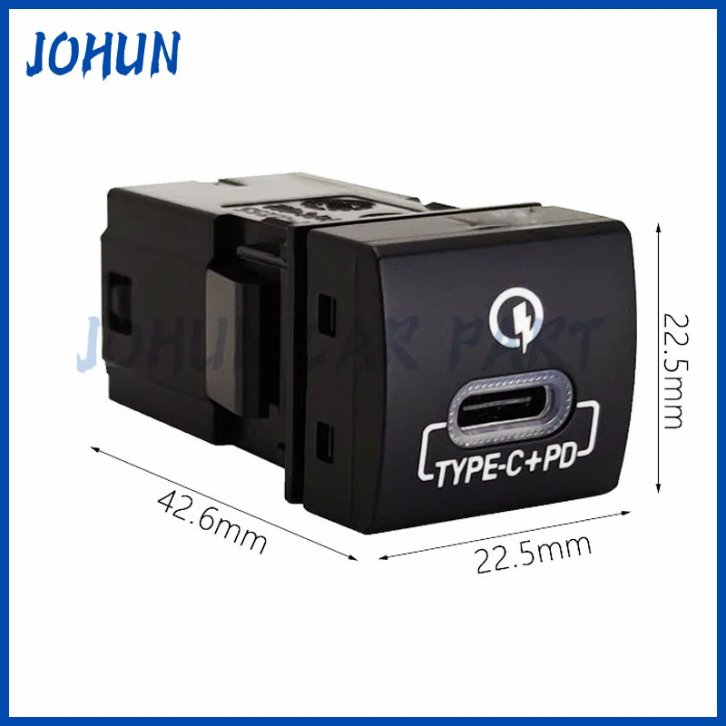 Blue Light Car Quick Charger TYPE-C PD USB Interface Socket Cell Phone Charger For Toyota Prado Corolla RAV4 Camry HIACE