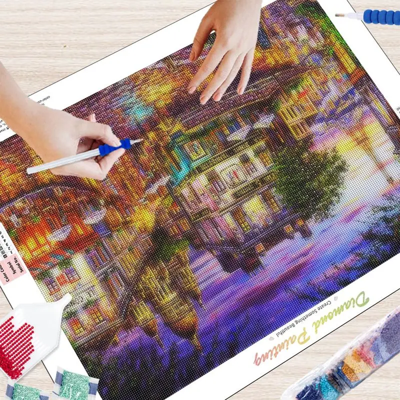 GATYZTORY Diamond Painting City night view 5D fai da te diamante ricamo punto croce Kit strass mosaico arte decorazione della casa