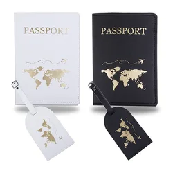 High Quality Passport Cover with Luggage Tag Set for Men and Women Passport Holder ID Bank Credit Card Sleeve Badge Card Cover