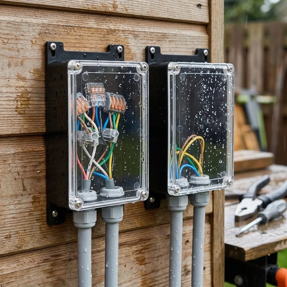 2Pcs Waterproof Junction Box Dustproof Electric Cable Connection Enclosure For Outdoor Garden Wiring Electrical Hardware Parts