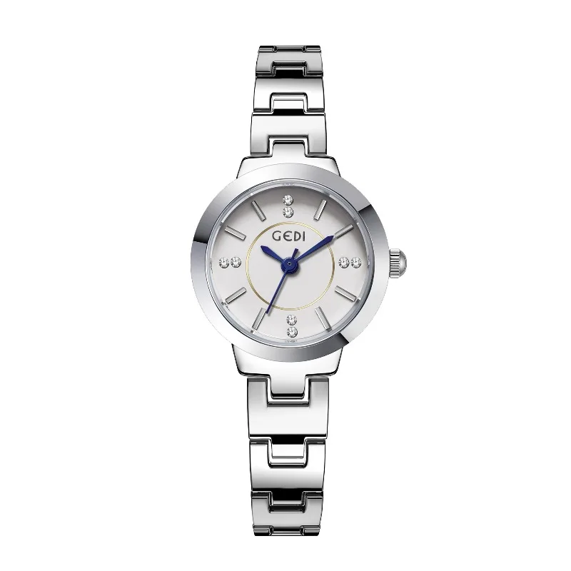 ساعة ماسية حساسة مقاومة للماء بسوار من خليط معدني ساعة كوارتز للسيدات #1