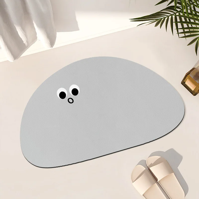 Cartoon lustiger Ausdruck unregelmäßiges Badezimmer rutschfeste Matte Toilettentür saugfähige Bodenmatte Haushalt Kieselalgen Schlamm Bodenmatte